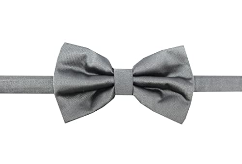 Image of Tie Studio Mens Formal Solid Bow tie | Satin | Microfiber | Standard Size | Premium fabric | Superior Clip Hold | Packaging - Box | Colour - Black Bow Tie (Set of 1)