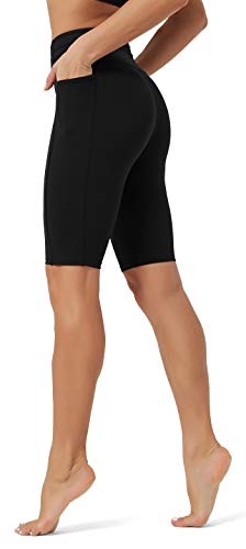 Rataves Womens Shorts 10" Workout Yoga Shorts with Pockets High Waisted Athletic Shorts Running Biker Shorts（007）3