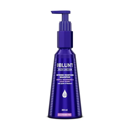 BBLUNT Intense Moisture Shampoo for Dry & Frizzy Hair | Gently Cleanses & Makes Hair Soft | Enhances Elasticity & Adds Shine | Color-Protect Formula | 10.14 Fl Oz/300 ml