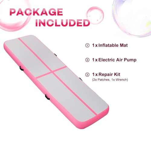 KIKILIVE Airtrack, 3m (Farbe Rosa) - 3