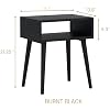 NTC Lux Solid Wood Nightstand - Mid Century Modern Bedside Table With Drawer, Dark Walnut Finish, Easy Assembly