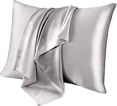Waterlily 100% Mulberry Silk Pillowcase for Hair and Skin Envelope Pillowcases 50x75 Both Sides 19 Momme Charmeuse Soft Pure Natural Organic Luxury Pillow Case Cover (1