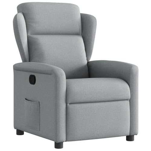 Gecheer Sillón reclinable de tela gris claro, sillón de relax, reclinable, para TV, de lectura, sillón de TV, sillón de relax, cómodo, sillón reclinable, P4015576
