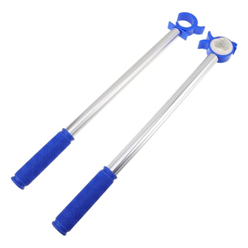 TOYANDONA Asta Apertura Finestre Telescopica in Alluminio Anodizzato Argento, Maniglia Apri-finestra Leggera Per Lucernari e Tende, Accessorio Per Uso Interno Ed Esterno, Set 2 Pezzi