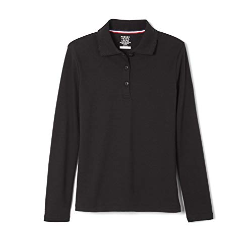French Toast Girls' Long Sleeve Interlock Polo with Picot Collar (Standard & Plus) - Main Image