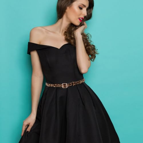 GALPADA Belt Belt Leopard Belts for Pants Leather Belts for Pu Leather Belts Miss Decorate Fashion, 105*3.3cm4