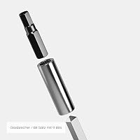 RICHARTZ NEO tool 26+ | Multitool mit 26 Funktionen | matt gestrahlter Edelstahl | | ergonomische Kunststoff-Griffzonen | Multitool Werkzeug mit Arretiersystem | inkl. Gürteltasche & Bit-Satz – Ansicht 6