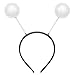 Tedercle Silver Alien Antenna Headband, Space Martian Costume Hairband for Halloween, Birthday Parties, Cosplay, and Dress-Up for Kids and Adults