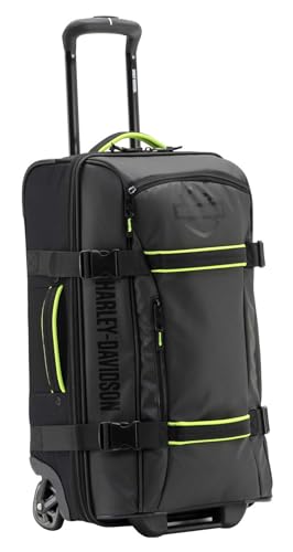 Harley-Davidson 21" Nomad Wheeling Duffel Bag w/Shark Wheels - Black/Lime (21")2