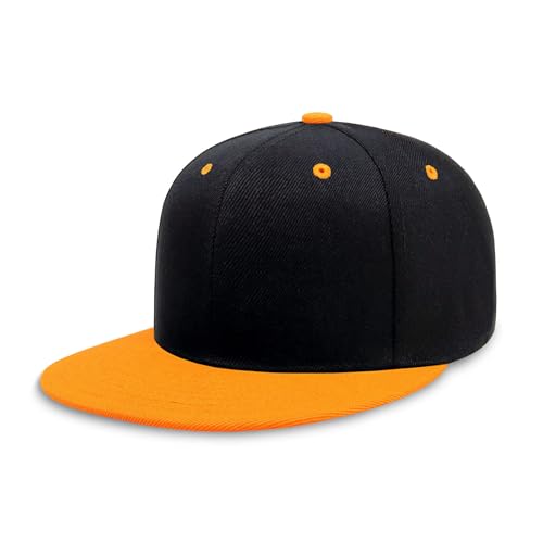 Image of CHOK.LIDS Flat Bill Visor Classic Snapback Hat Blank Adjustable Brim High Top End Trendy Color Style Plain Tone Baseball Cap