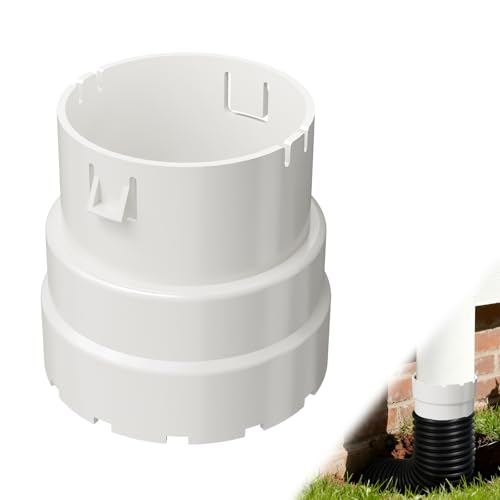 4-Inch Corrugated Pipe Adapter - 4-Inch corrugated to 4" SDR 35 or 4" SCH 40 Pipe（1，White）