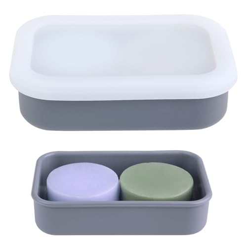 TITATI Grand étui à savon de voyage, support de barre de shampooing étanche en silicone, étui de voyage pour savon, boîte à savon portable avec coussinet de drainage pour randonnée, voyage, douche