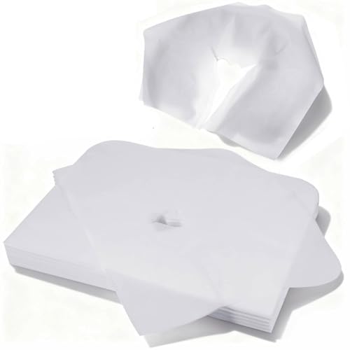 SHENLIU 500 Count Disposable Face Cradle Covers, Ultra Soft Face Rest Cover, Non-Sticking Massage Facial Cover, Massage Headrest Covers for Skincare Beauty Salons & Massages Chairs