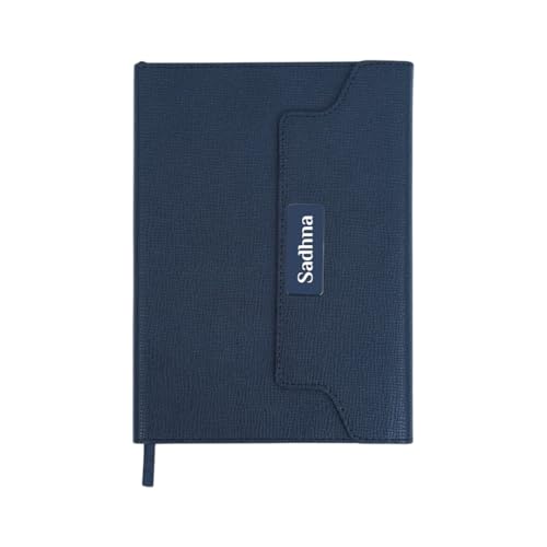 Image of Giftana Personalized Diary with Name, Customized Leather Notebook Diary with Magnetic Flip Lock, A5 Size, 192 Ruled Pages Office Diaries for Writing, New Year Corporate Gifts for Employee (Black 5)