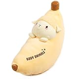 ARELUX 21.7" Banana Plush Pillow Cute Sheep Stuffed Animal Kawaii Squishy Anime Banana Plushie Soft