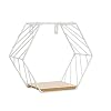 Hexagon wandrek, zeshoekig mesh opbergrek, metaaldraad en houten rek, hexagon design wandrekken display rekken…