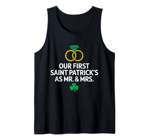 Nuestro primer día de San Patricio como pareja de Mr Mrs Matching Camiseta sin Mangas