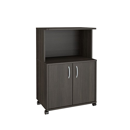 contemporary microwave cart - Nexera 2-Door Mobile Microwave Cart, Ebony
