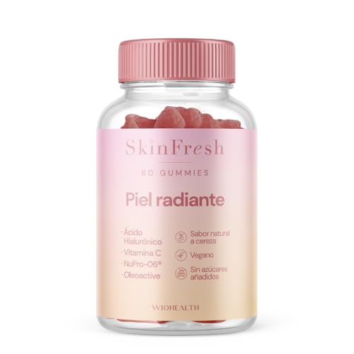 Piel Radiante - Ácido Hialurónico y Ositos de Goma sin azúcares añadidios | Complejo antienvejecimiento altamente concentrado | con ácido hialuronico, vitamina C, NuPro-06, antioxidantes (60pcs) (2)