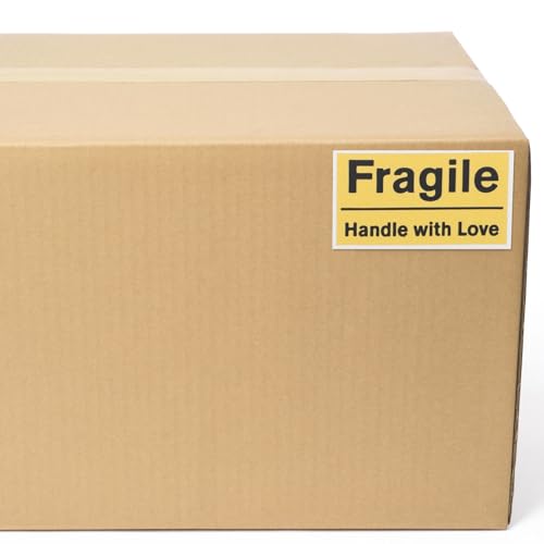 SEWCHICS 6pcs Fragile Stickers for Moving Boxes and Mailing Packages, Yellow Adhesive PVC Packing Labels with Efficient Packing Feature, Handle with Care Warning for Shipping and Moving - Image 6