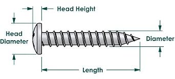 100 Qty #8 x 1 Zinc Pan Head Phillips TEK Self Drilling Sheet Metal Screws (BCP56)