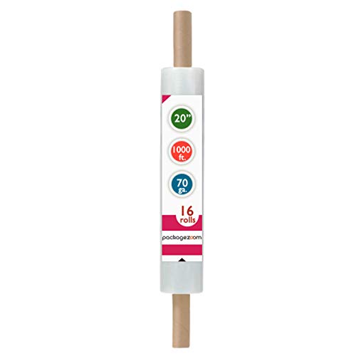 PackageZoom 20 inch x 1000 Feet Stretch Wrap Extended Core Handle...