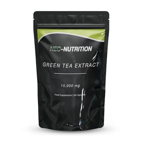 Green Tea Extract 15 000mg - 95% Polyphenols (490mg per Capsule) - 60 Vegan Capsules 2 Month Supply - letterbox Friendly Pouch