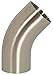 Dixon B2KS-R100P 316L Long Polished 45 Degree Weld Elbow with Tangent, 1"