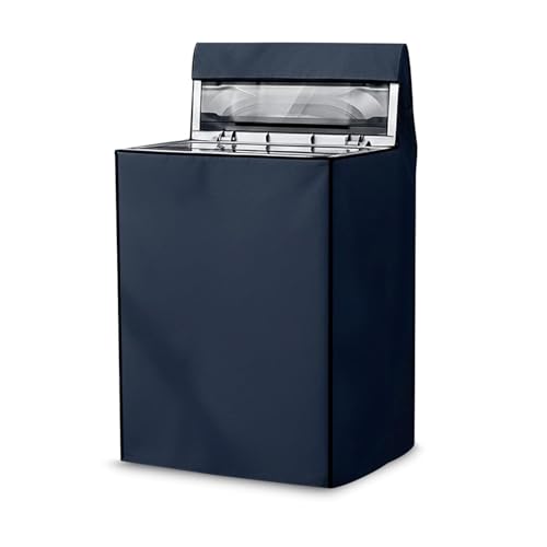 Image of AMAZOR Waterproof & Dustproof Top Load Fully Automatic Washing Machine Cover with Zipper | Polyester | Dimensions- 59x59x86 cm (Navy Blue)