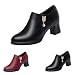 Botas Mujer Tacón Puntera Fina Elegantes Zapatos Grueso para Invierno Imagen de Botas Mujer Tacón Puntera Fina Elegantes Zapatos Grueso para Invierno