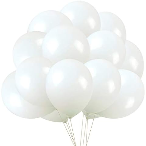 White Balloons Latex Party Balloons, 50 pack 12 Inches Helium balloons for Wedding Birthday Party Decorations Cover