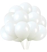 White Balloons Latex Party Balloons, 50 pack 12 Inches