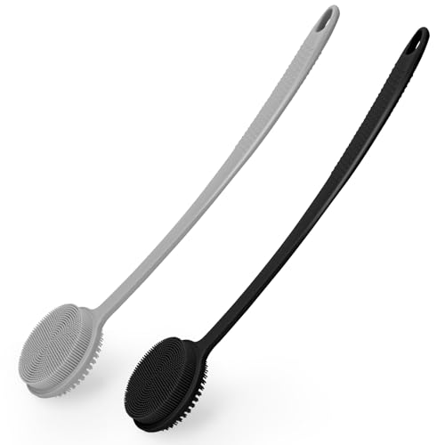 Silicone Back Scrubber for Shower, 17in Lengthen Long Handle Body