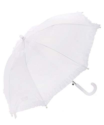 Rüschenschirm, weiß (ca. Ø 70cm)