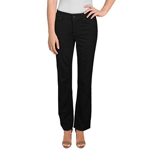 Nydj Womens Marilyn Straight In Black Pants, Black, 10 Us #TOP1