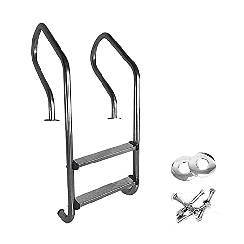 Escalera de piscina de acero inoxidable, 2 pasos miniatura 1