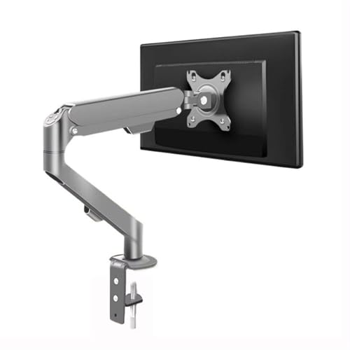 Ergonómico Brazo de monitor individual apto for pantallas de 17 a 30' de hasta 19,8 lb, soporte de escritorio for monitor con resorte de gas ajustable Escritorio para Pantallas(Silver Gray)