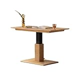 Table Basse Relevable 3-en-1 : Réglable en hauteur de 47 à 72 cm grâce à un système pneumatique, elle s’utilise en table basse, table à manger ou bureau pour ordinateur. Une solution idéale pour les petits espaces et les salons multifonctions.