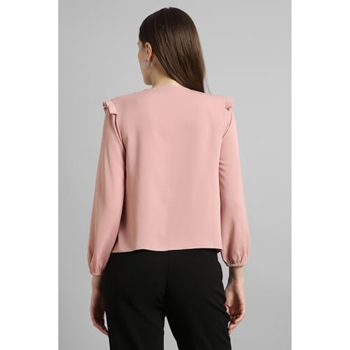 Image of Van Heusen Women Polyester Regular Fit Solid Full Sleeve Casual Shirt