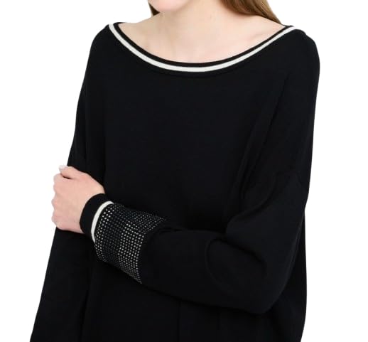Liu Jo Maglia Donna (IT, Testo, M, Regular, Regular, Nero/Bianco Latte E26LJ25 TF5210 MS49I 03N66)