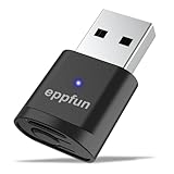 eppfun USB Bluetooth 5.2 Audio Adapter Dongle für PC PS5, APTX Adaptive Audio Transmitter Stick für Wireless Kopfhörer & Ohrhörer Plug & Play (nur Audio)
