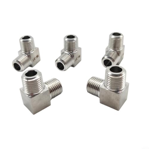 Codo de acero inoxidable de 90 grados rosca macho NPT de 1/2 a 1/4 3