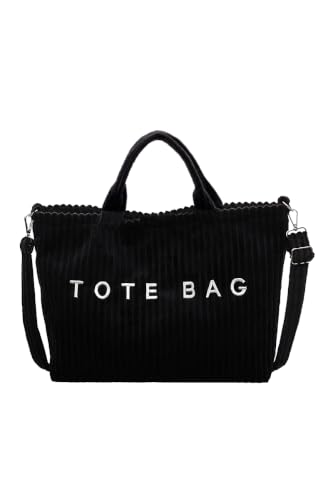 Bolso tote grande suave de pana para mujer miniatura 1