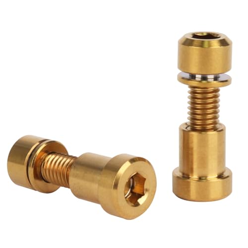 Image of Titanium Bolt M5x16 18 20mm with Washer Steerer Clamp Nut for Bicycle Stem Front Forking Lock Pack of 2 (Gold, M5x16mm)