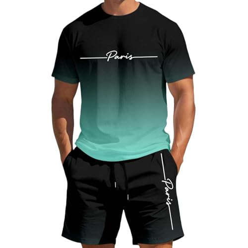 Survêtement de jogging pour homme tenue de sport d'été ensemble short et t-shirt léger