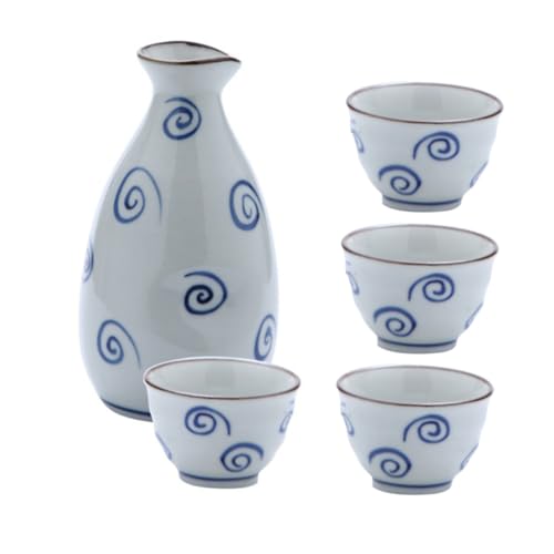 PRETYZOOM Juego De 4 Tazas De Sake Pintadas A Mano Tetera De Cerámica Japonesa para Beber Té