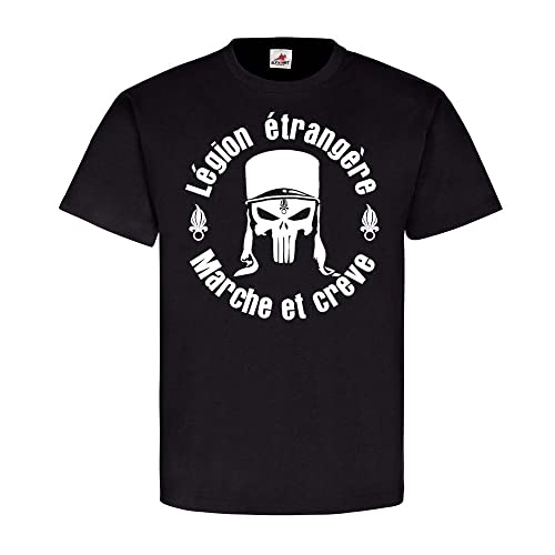T-shirt Légion étrangère Marche et crève Type 2 vêtement militaire Skull Legion noir 2XL