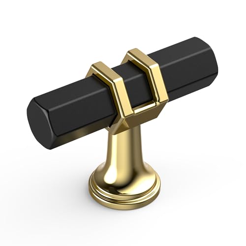 Asidrama 10 Pack Matte Black and Gold Cabinet Knobs Kitchen Matte Black and Gold Cabinets Knobs for Dresser Drawer Pulls Cupboard Hardware 4627