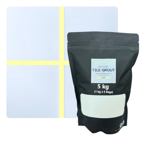Image of DESTINE READY-TO-MIX inchTILE GROUT inch (16 COLOURS) (ALL PACKS: 100 Gm,250 Gm,400 Gm,800 Gm,1 Kg), Waterproof, Crack Filler, Cement Based Tile Gap Filler (5 Kg, Ivory)