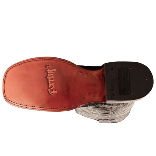 Image of Ferrini Mens Stampede Crocodile Square Toe Pull On Casual Boots Mid Calf - Black - Size 10 D